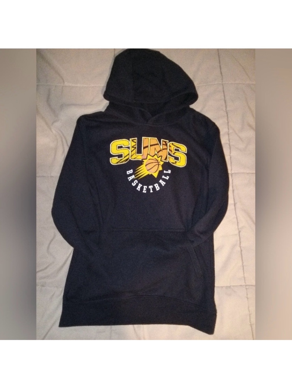 Black Nike Phoenix Suns NBA Hoodie Sweatshirt Iconic Wordmark + Sunburst Logo